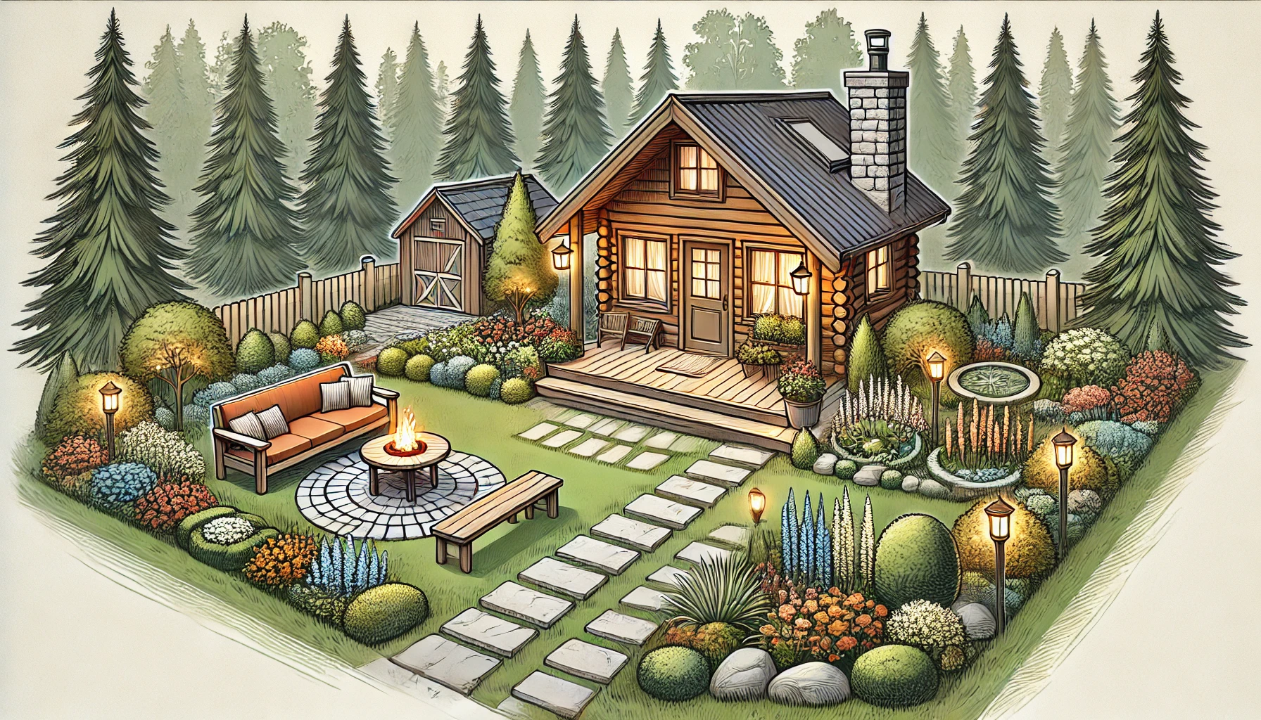 Simple Cabin Landscaping Ideas to Match Your Home’s Aesthetic